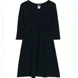 Patagonia black casual organic cotton athletic mini 34  sleeve Margot dress M